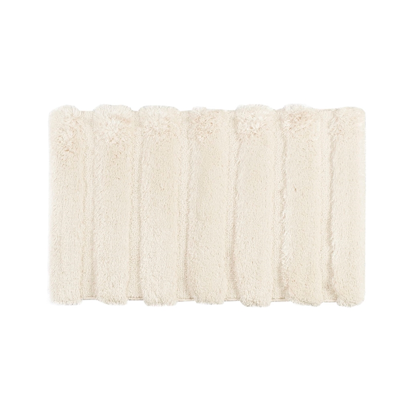 Madison Park Tufted Pearl Channel Rug in Wheat