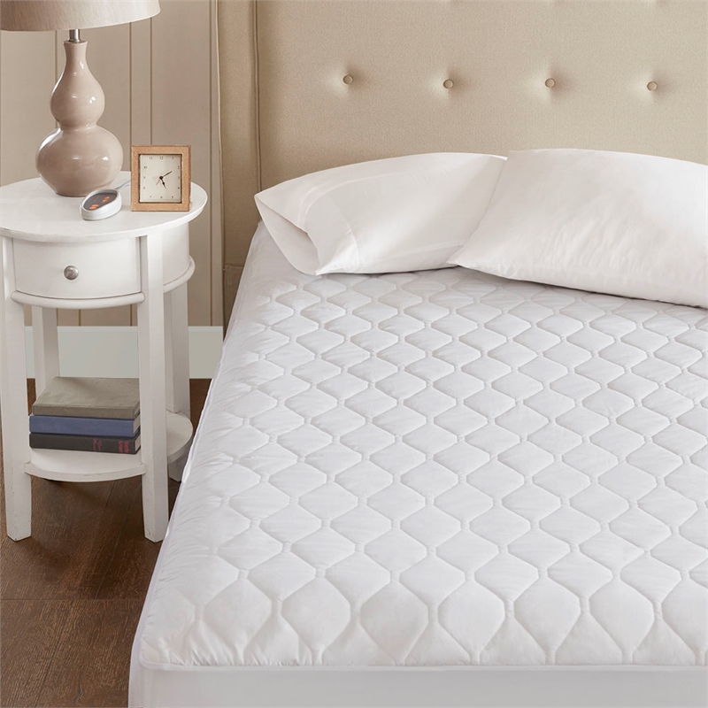 Beautyrest Heated Microfiber Mattress Pad with 3M Scotchgard in White