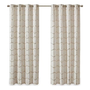 Intelligent Design Raina Total Blackout Metallic Print Grommet Top Curtain Panel