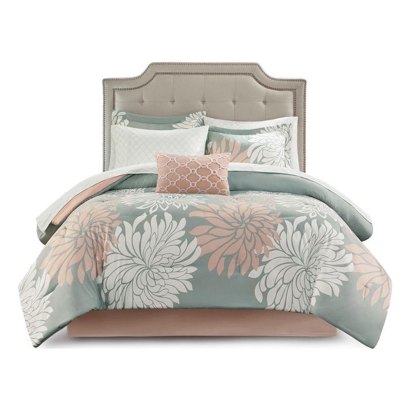 Madison Park Essentials Maible 9 Piece Comforter Set with Cotton Bed Sheets