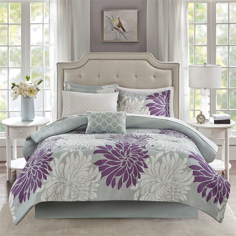 Madison Park Essentials Maible 9 Piece Comforter Set with Cotton Bed Sheets