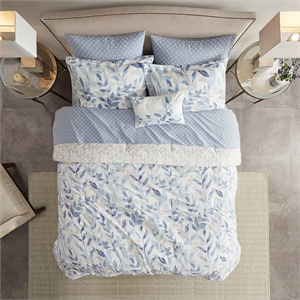 Madison Park Essentials Sofia Reversible 8 Piece Comforter Set with Bed Sheets