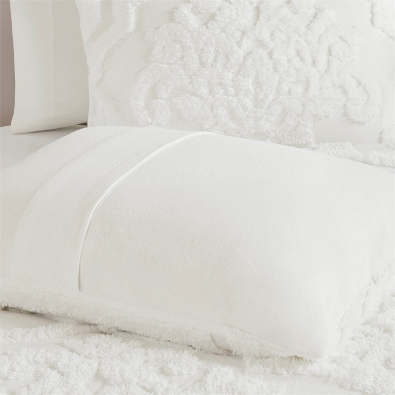 Madison Park Viola 3 Piece Tufted Cotton Chenille Damask Duvet Cover Set