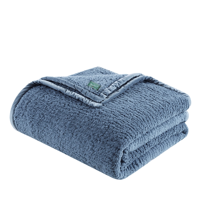 Woolrich Burlington Berber Blanket in Blue