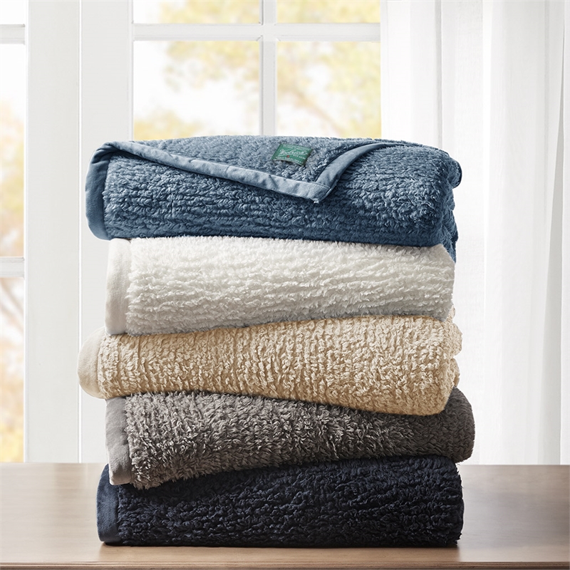 Woolrich Burlington Berber Blanket in Blue