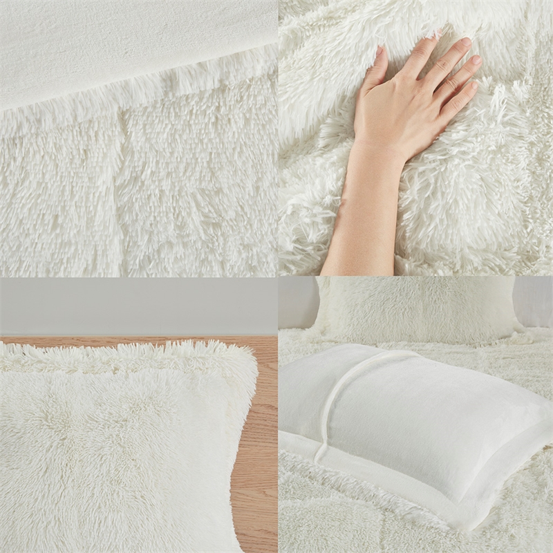 Intelligent Design Malea Shaggy Faux Fur Comforter Mini Set in Ivory