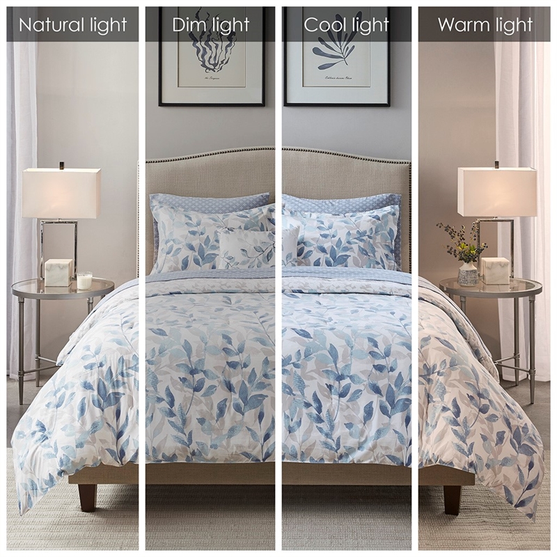Madison Park Essentials Sofia Reversible 8 Piece Comforter Set with Bed Sheets