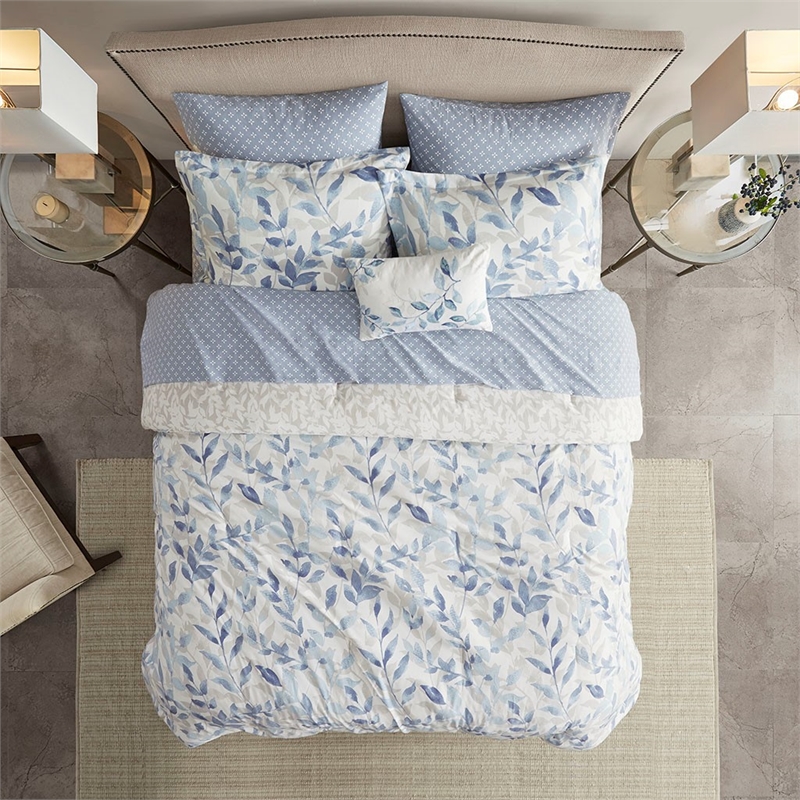 Madison Park Essentials Sofia Reversible 8 Piece Comforter Set with Bed Sheets