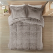 Intelligent Design Malea Shaggy Faux Fur Comforter Mini Set in Grey