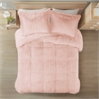 Intelligent Design Malea Shaggy Faux Fur Comforter Mini Set in Blush