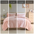 Intelligent Design Malea Shaggy Faux Fur Comforter Mini Set in Blush
