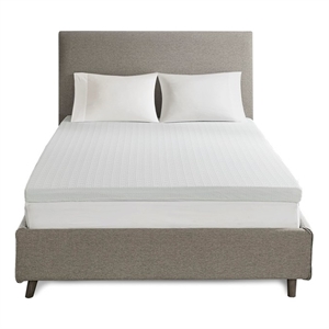 Sleep Philosophy 3&quot Gel Memory Foam with 3M Cover Mattress Topper in White