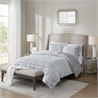 Madison Park Gia Back Print Long Fur Comforter Mini Set in Grey