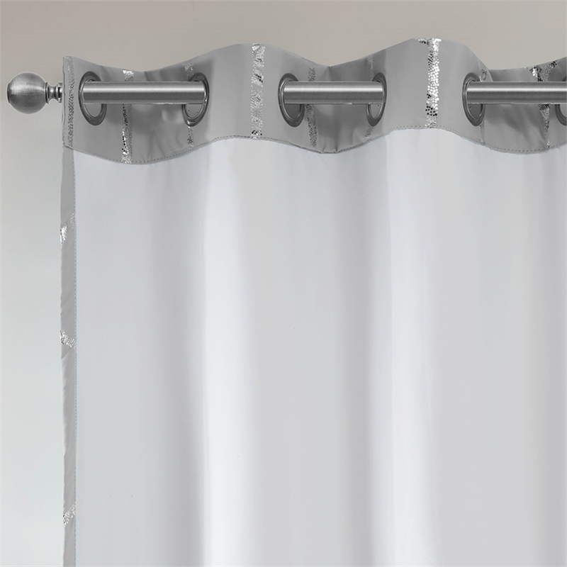 Intelligent Design Raina Total Blackout Metallic Print Grommet Top Curtain Panel