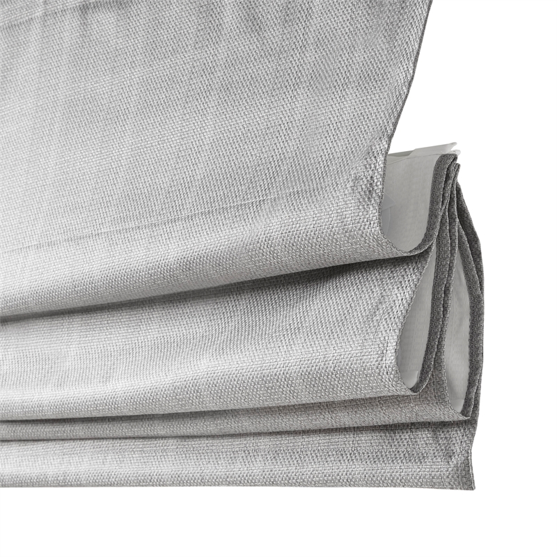 Madison Park Galen Basketweave Room Darkening Cordless Roman Shade in Grey