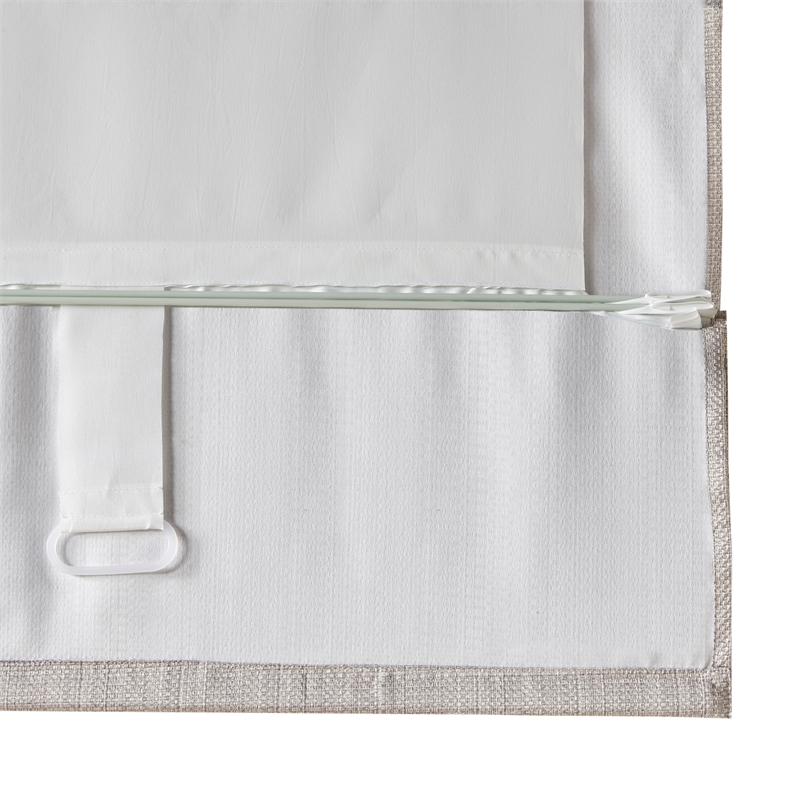 Madison Park Galen Basketweave Room Darkening Cordless Roman Shade in Taupe