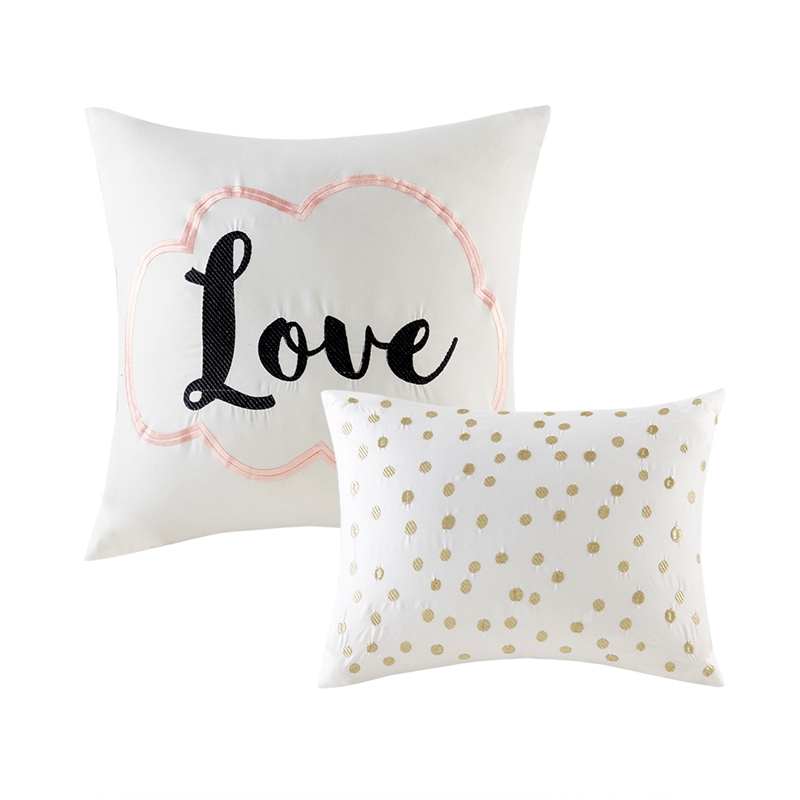 Intelligent Design Raina Metallic Printed Comforter Set in Blush and Gold