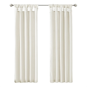 Madison Park Emilia Twist Tab Lined Window Curtain in White