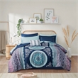 Intelligent Design Loretta Boho Comforter Set with Bed Sheets in Navy