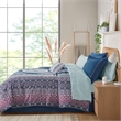 Intelligent Design Loretta Boho Comforter Set with Bed Sheets in Navy