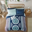 Intelligent Design Loretta Boho Comforter Set with Bed Sheets in Navy