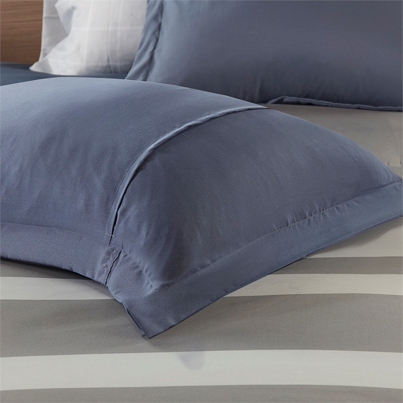 Intelligent Design Marsden Striped Comforter Set with Bed Sheets in Blue Grey