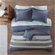 Intelligent Design Marsden Striped Comforter Set with Bed Sheets in Blue Grey