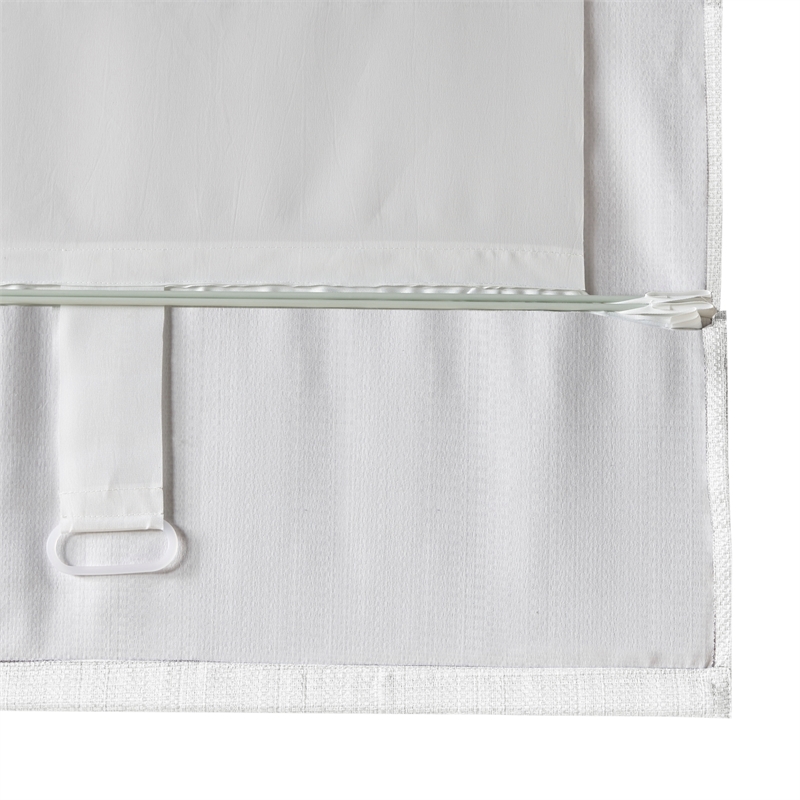 Madison Park Galen Basketweave Room Darkening Cordless Roman Shade in White