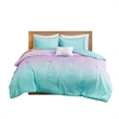 Mi Zone Glimmer Metallic Glitter Printed Reversible Comforter Set in Aqua
