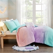 Mi Zone Glimmer Metallic Glitter Printed Reversible Comforter Set in Aqua