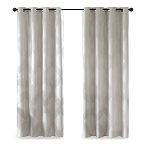 SunSmart Bentley Ogee Knitted Jacquard Total Blackout Panel in Ivory