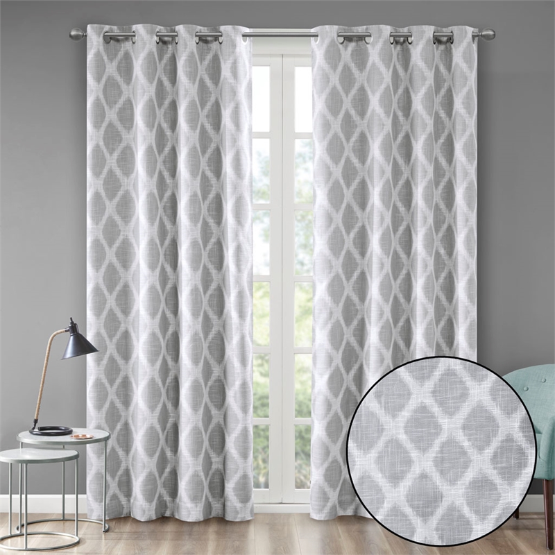 SunSmart Blakesly Printed Ikat Blackout Panel in Grey
