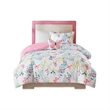 Cynthia Printed Butterfly Comforter Set in Pink