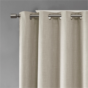 SunSmart Maya Printed Heathered Blackout Grommet Top Curtain Panel in Taupe