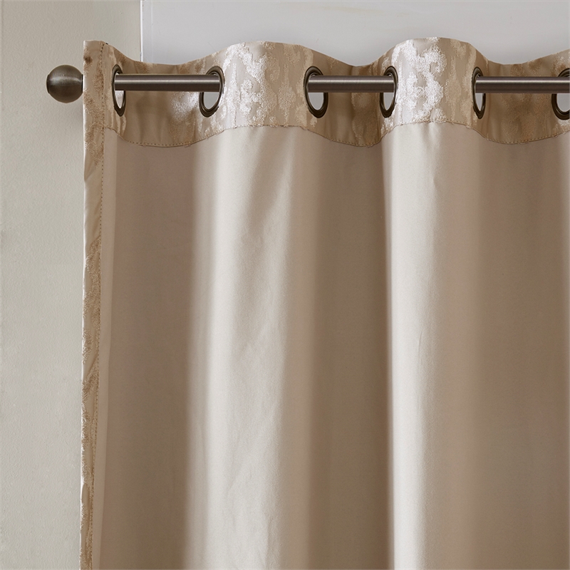 SunSmart Mirage Knitted Jacquard Damask Total Blackout Grommet Top Curtain Panel