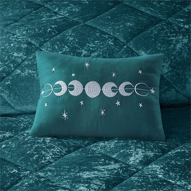 Intelligent Design Felicia Velvet Comforter Set in Teal