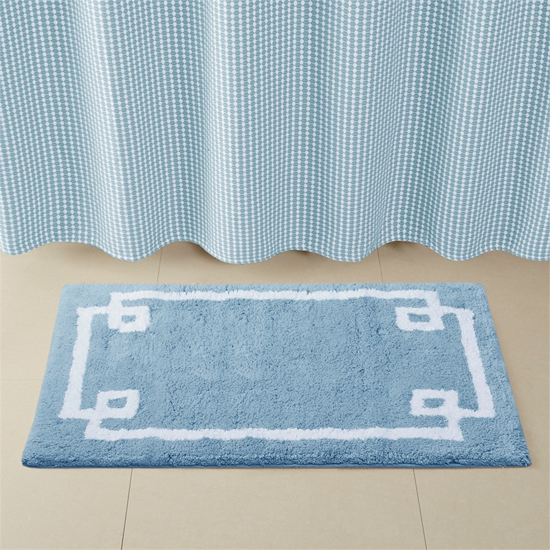 Madison Park Evan Cotton Tufted Bath Rug 24x72 in Blue