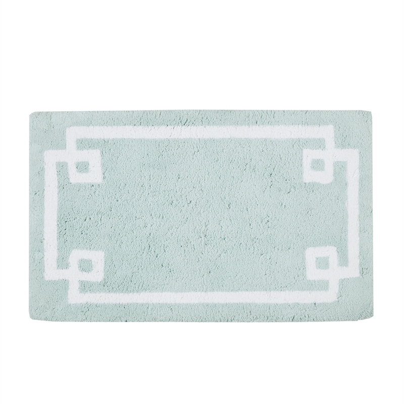 Madison Park Evan Cotton Tufted Bath Rug 24x72 in Seafoam