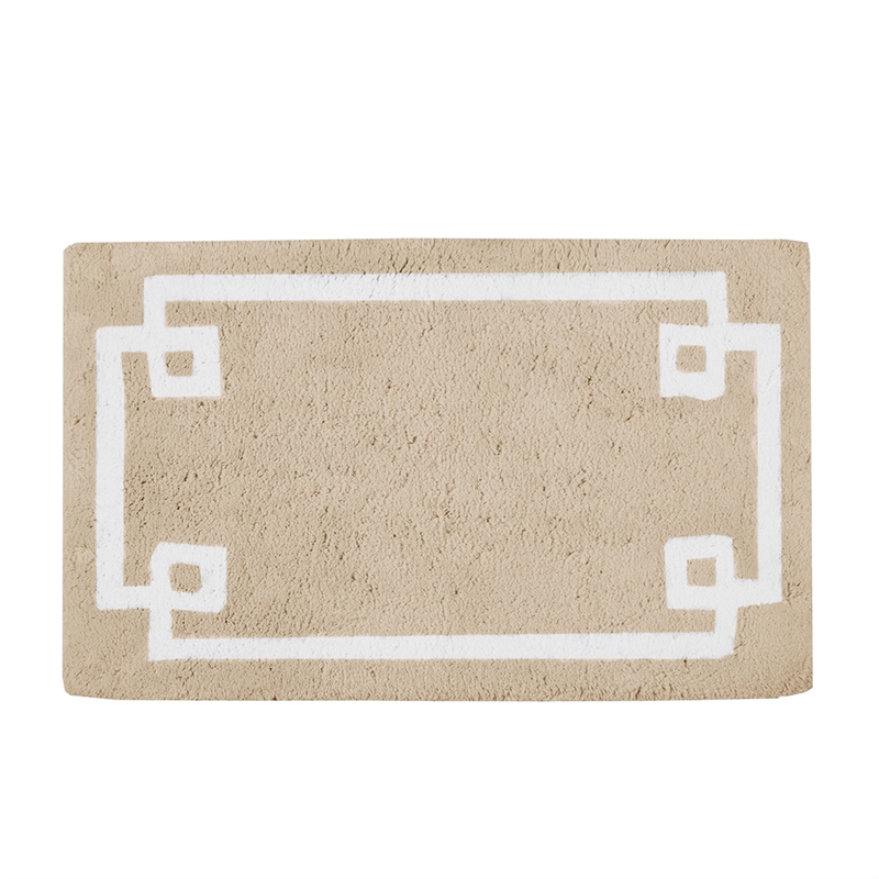 Madison Park Evan Cotton Tufted Bath Rug 24x72 in Taupe