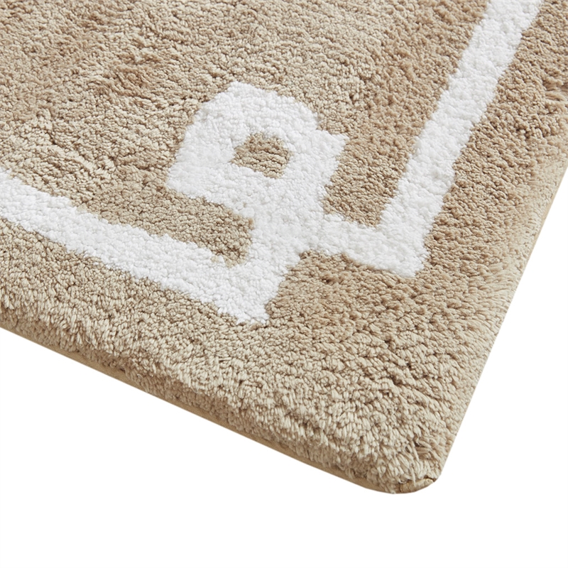 Madison Park Evan Cotton Tufted Bath Rug 24x72 in Taupe