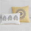 Madison Park Isla 8-Piece Cotton Floral Printed Comforter Set in Yellow