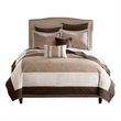 Madison Park Attingham 7-Piece Quilt Set with Euro Shams & Throw Pillows - Beige