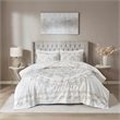 Madison Park Violette 3-Piece Tufted Cotton Chenille Coverlet Set in Ivory/Taupe