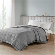 Madison Park Cambria Fabric Down Alternative Blanket with Satin Trim - Charcoal
