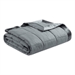 Madison Park Cambria Fabric Down Alternative Blanket with Satin Trim in Charcoal
