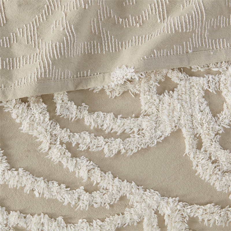 Madison Park Laetitia Cotton Medallion Fringe Coverlet Mini Set in Taupe