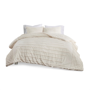 Urban Habitat Mercer 3 Piece Cotton Comforter Set in Ivory King/Cal King