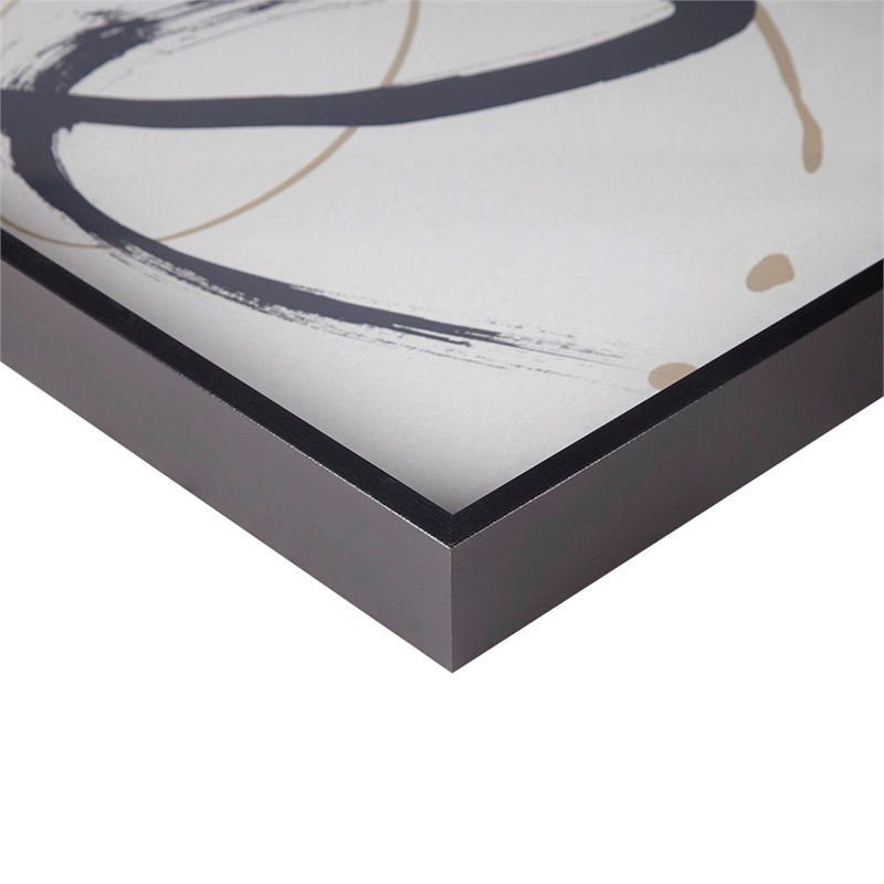 Madison Park Abstract Ambit Contrast Black Framed Graphic Wall Art in Black