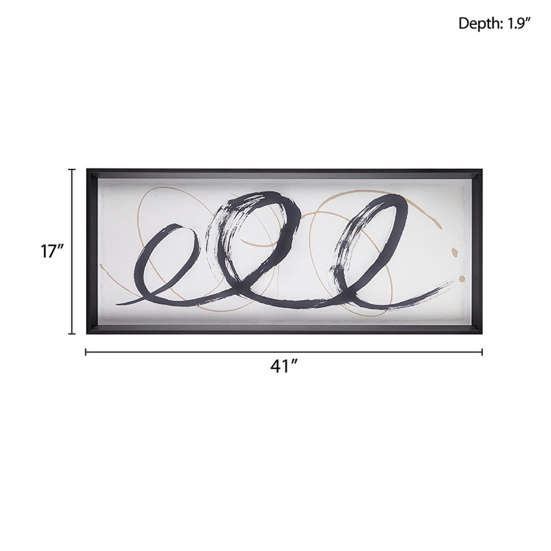Madison Park Abstract Ambit Contrast Black Framed Graphic Wall Art in Black
