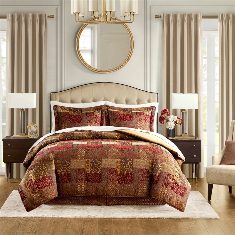 Croscill Classics Galleria 4 Piece Red Comforter Set in Red Queen